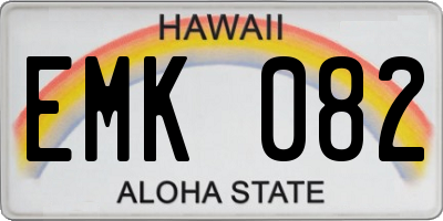 HI license plate EMK082