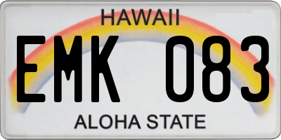 HI license plate EMK083