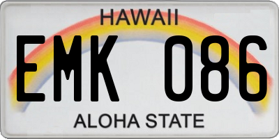 HI license plate EMK086