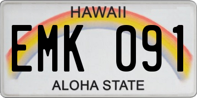HI license plate EMK091