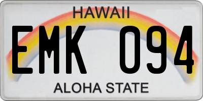 HI license plate EMK094