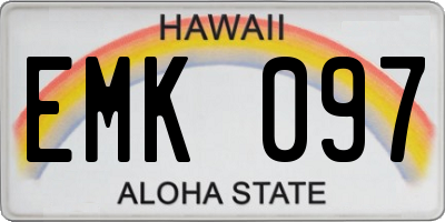 HI license plate EMK097