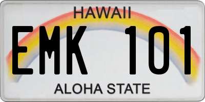 HI license plate EMK101