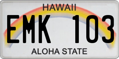 HI license plate EMK103