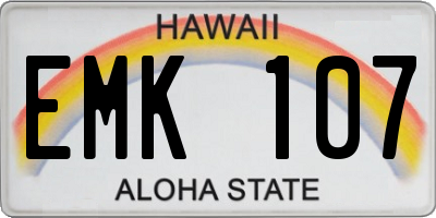 HI license plate EMK107