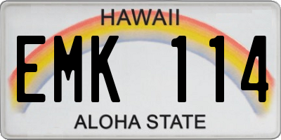HI license plate EMK114