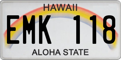 HI license plate EMK118