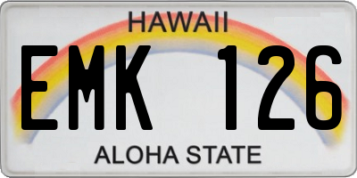 HI license plate EMK126