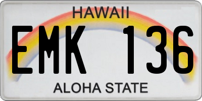 HI license plate EMK136