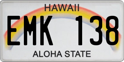 HI license plate EMK138