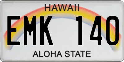 HI license plate EMK140