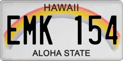 HI license plate EMK154