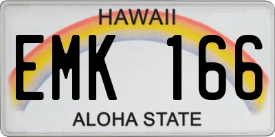 HI license plate EMK166