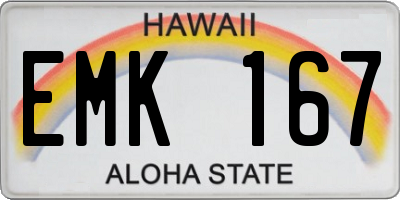 HI license plate EMK167