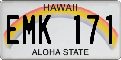 HI license plate EMK171