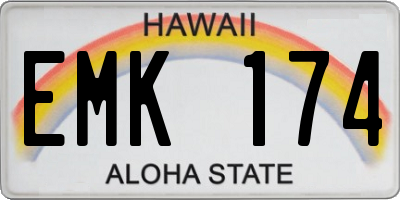 HI license plate EMK174