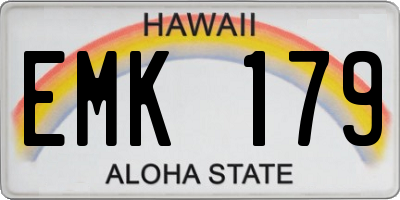 HI license plate EMK179