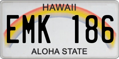 HI license plate EMK186