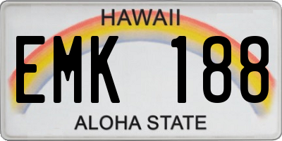 HI license plate EMK188