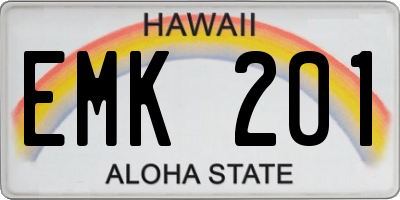 HI license plate EMK201
