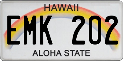 HI license plate EMK202