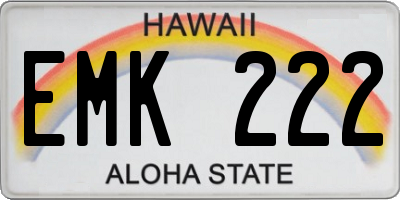 HI license plate EMK222