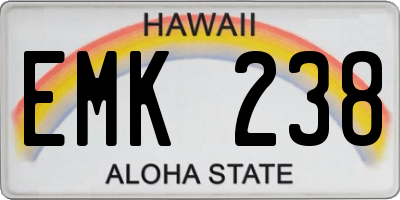 HI license plate EMK238
