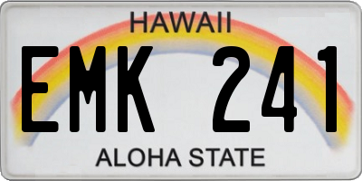 HI license plate EMK241