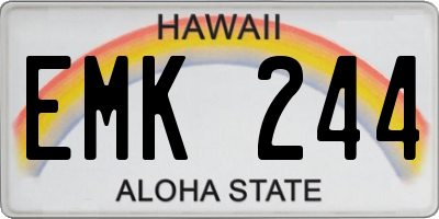 HI license plate EMK244