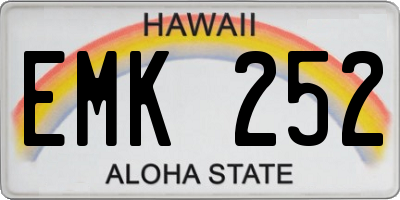 HI license plate EMK252