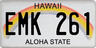 HI license plate EMK261