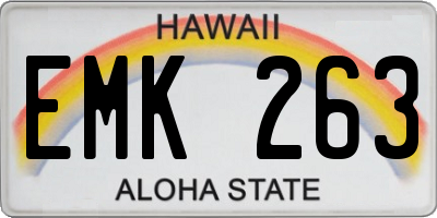 HI license plate EMK263