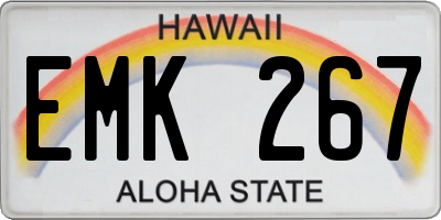 HI license plate EMK267