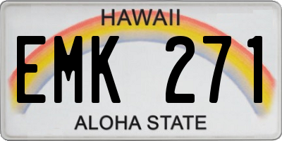 HI license plate EMK271