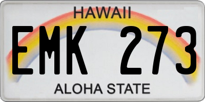 HI license plate EMK273