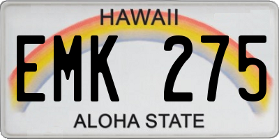 HI license plate EMK275