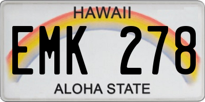 HI license plate EMK278