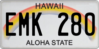 HI license plate EMK280