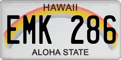 HI license plate EMK286