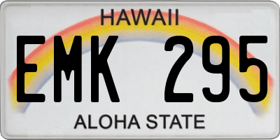 HI license plate EMK295