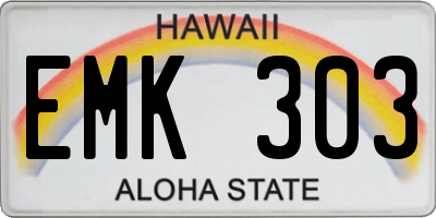 HI license plate EMK303
