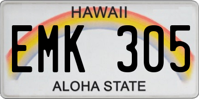 HI license plate EMK305