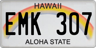 HI license plate EMK307