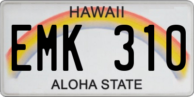 HI license plate EMK310