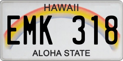 HI license plate EMK318