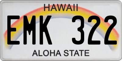 HI license plate EMK322