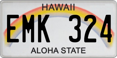 HI license plate EMK324