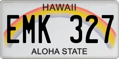 HI license plate EMK327