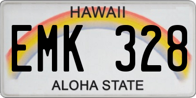HI license plate EMK328