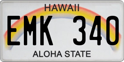 HI license plate EMK340